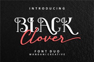 Black Clover Duo: A Modern Vintage Script Font for Handmade Brands