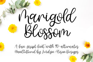 Marigold Blossom Typeface: Elevate Brand Visuals With Elegant Script Typography