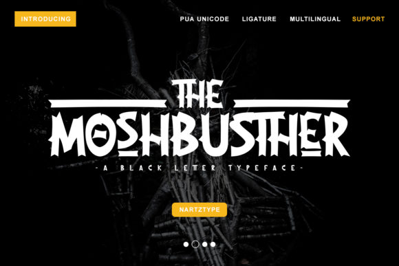 The Moshbusther: A Playful Blackletter Typeface for Bold Branding